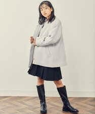 KJUAS03059 a.v.v KIDS(アー・ヴェ・ヴェ) [100-130]ライトフェイクウールAラインショートコート ライトブルー