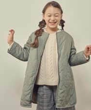 KJUAS06069 a.v.v KIDS(アー・ヴェ・ヴェ) [100-130]【2way】タフタ＆ボアリバーシブルバイカラーコート ベージュ