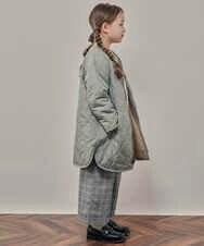 KJUAS06069 a.v.v KIDS(アー・ヴェ・ヴェ) [100-130]【2way】タフタ＆ボアリバーシブルバイカラーコート ベージュ