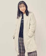 KJUAS06069 a.v.v KIDS(アー・ヴェ・ヴェ) [100-130]【2way】タフタ＆ボアリバーシブルバイカラーコート ベージュ