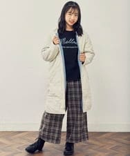 KJUAS06069 a.v.v KIDS(アー・ヴェ・ヴェ) [100-130]【2way】タフタ＆ボアリバーシブルバイカラーコート ベージュ