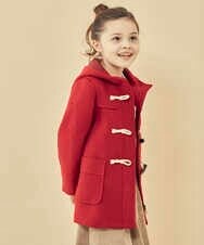 KJUAT02069 a.v.v KIDS(アー・ヴェ・ヴェ) [140-150]ライトフェイクウールダッフルコート レッド