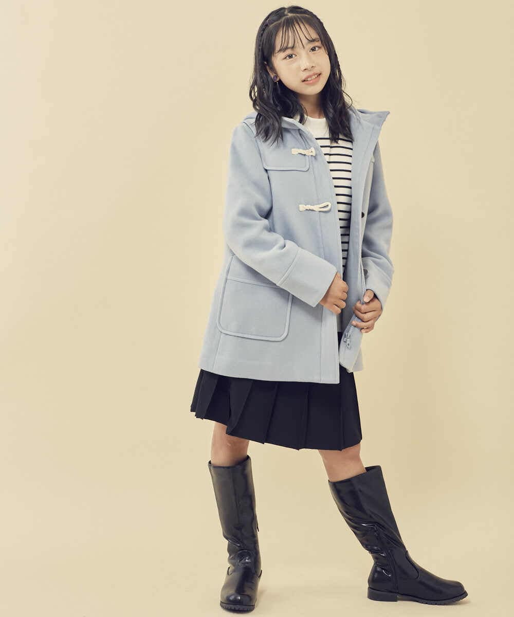 KJUAT02069 a.v.v KIDS(アー・ヴェ・ヴェ) [140-150]ライトフェイクウールダッフルコート ネイビー