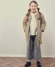 KJUAT06079 a.v.v KIDS(アー・ヴェ・ヴェ) [140-150]【2way】タフタ＆ボアリバーシブルバイカラーコート ブルー