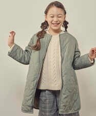 KJUAT06079 a.v.v KIDS(アー・ヴェ・ヴェ) [140-150]【2way】タフタ＆ボアリバーシブルバイカラーコート ブルー