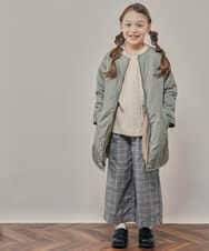 KJUAT06079 a.v.v KIDS(アー・ヴェ・ヴェ) [140-150]【2way】タフタ＆ボアリバーシブルバイカラーコート ブルー