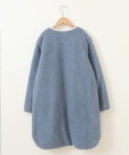 KJUAT06079 a.v.v KIDS(アー・ヴェ・ヴェ) [140-150]【2way】タフタ＆ボアリバーシブルバイカラーコート ブルー