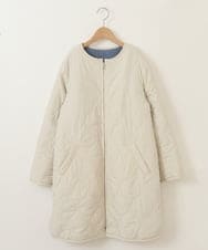 KJUAT06079 a.v.v KIDS(アー・ヴェ・ヴェ) [140-150]【2way】タフタ＆ボアリバーシブルバイカラーコート ブルー