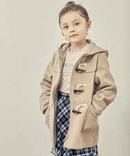 KJUAU02074 a.v.v KIDS(アー・ヴェ・ヴェ) [160]ライトフェイクウールダッフルコート ベージュ