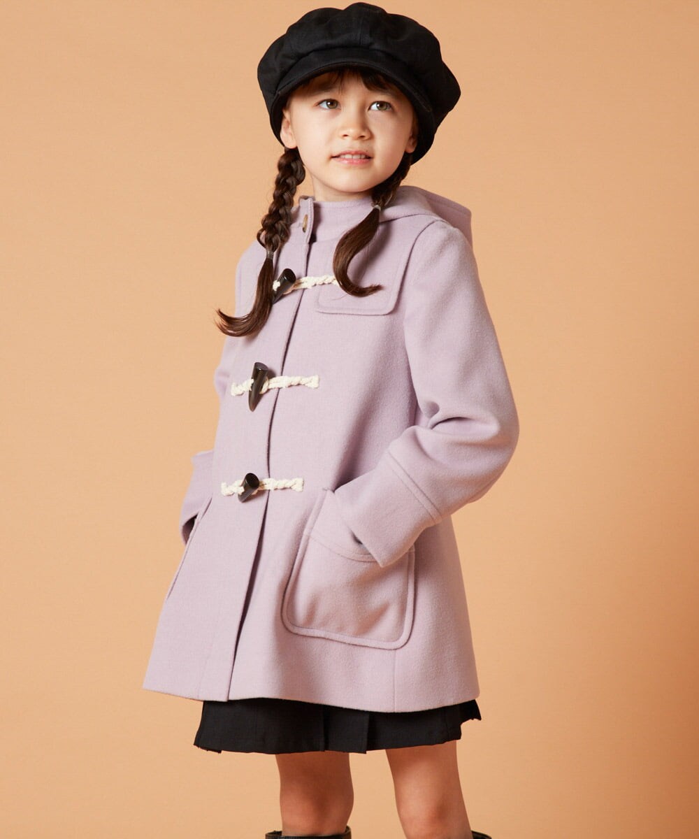 KJUAV02069 a.v.v KIDS(アー・ヴェ・ヴェ) [100-130]【選べる5色展開】ライトフェイクウールダッフルコート ピンク