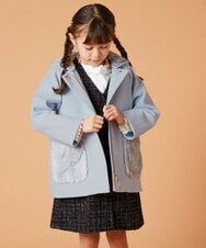 KJUAV04069 a.v.v KIDS(アー・ヴェ・ヴェ) [100-130]【2WAY】ファーポケットAラインコート ライトブルー