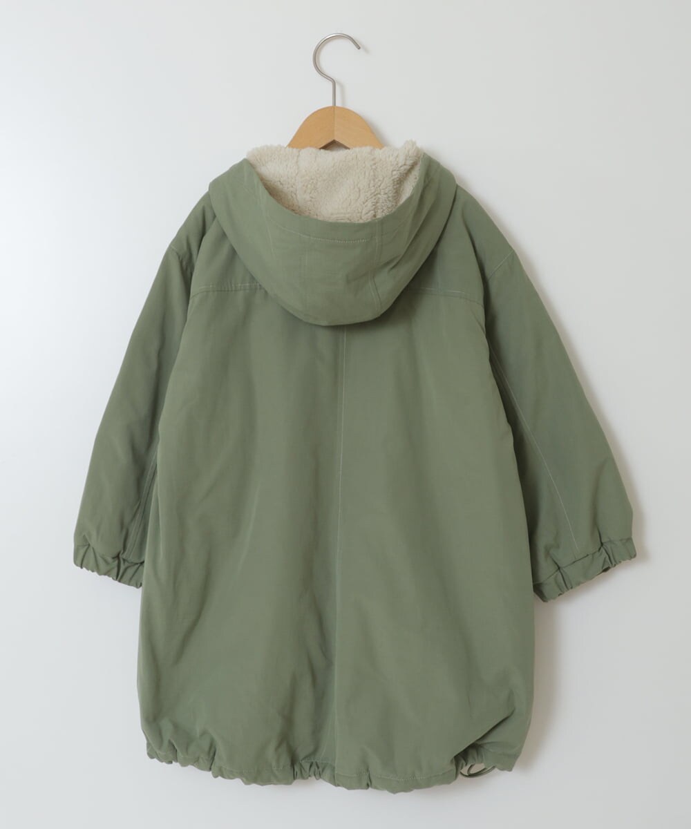 KJUAV05069 a.v.v KIDS(アー・ヴェ・ヴェ) [100-130]裏ボアモッズコート カーキ