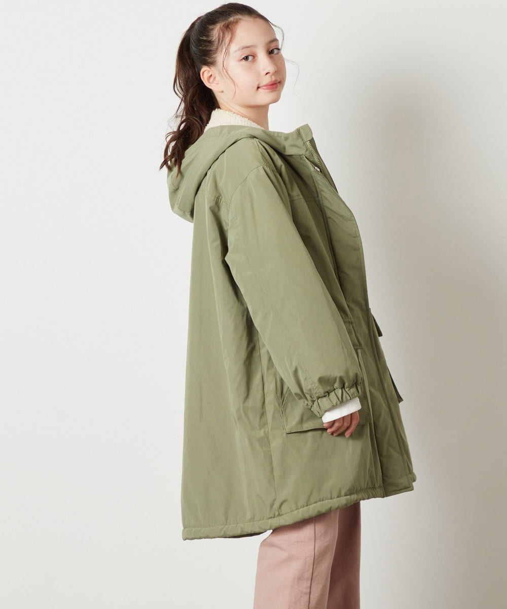 KJUAV05069 a.v.v KIDS(アー・ヴェ・ヴェ) [100-130]裏ボアモッズコート カーキ
