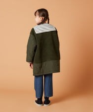 KJUAV06069 a.v.v KIDS(アー・ヴェ・ヴェ) [120-130]ボア切り替えキルティングコート カーキ