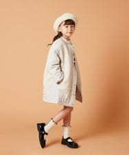 KJUAV06069 a.v.v KIDS(アー・ヴェ・ヴェ) [120-130]ボア切り替えキルティングコート カーキ