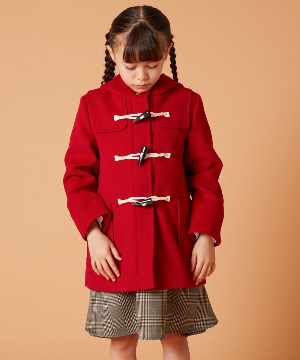 KJUAW02079 a.v.v KIDS(アー・ヴェ・ヴェ) [140-150]【選べる5色展開】ライトフェイクウールダッフルコート ベージュ