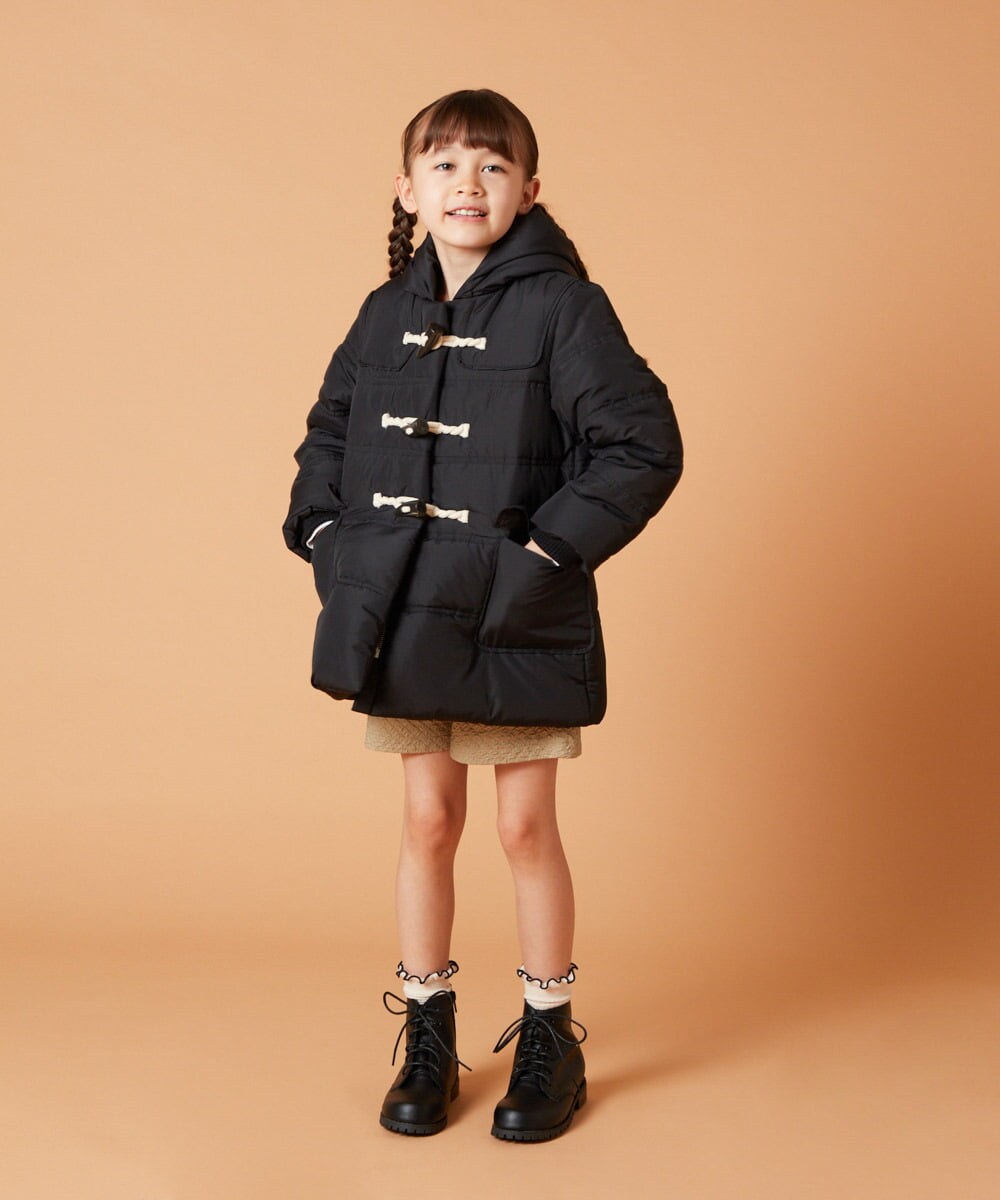 KJUAW03079 a.v.v KIDS(アー・ヴェ・ヴェ) [140-150]中綿ダッフルコート ブラック