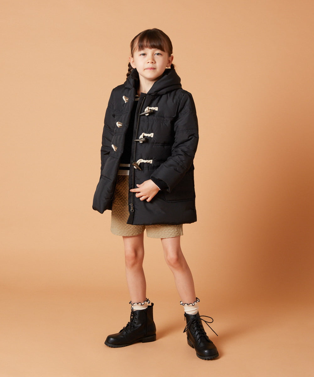 KJUAW03079 a.v.v KIDS(アー・ヴェ・ヴェ) [140-150]中綿ダッフルコート ブラック