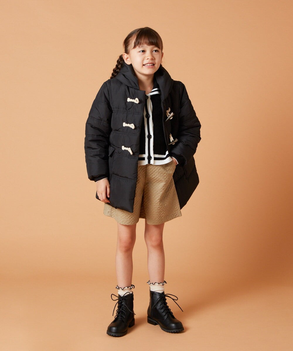 KJUAW03079 a.v.v KIDS(アー・ヴェ・ヴェ) [140-150]中綿ダッフルコート ブラック
