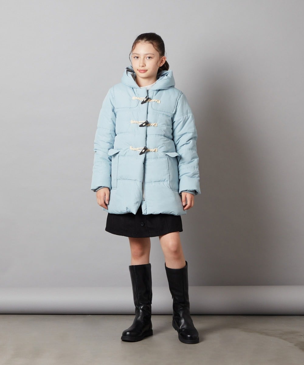 KJUAW03079 a.v.v KIDS(アー・ヴェ・ヴェ) [140-150]中綿ダッフルコート ブラック