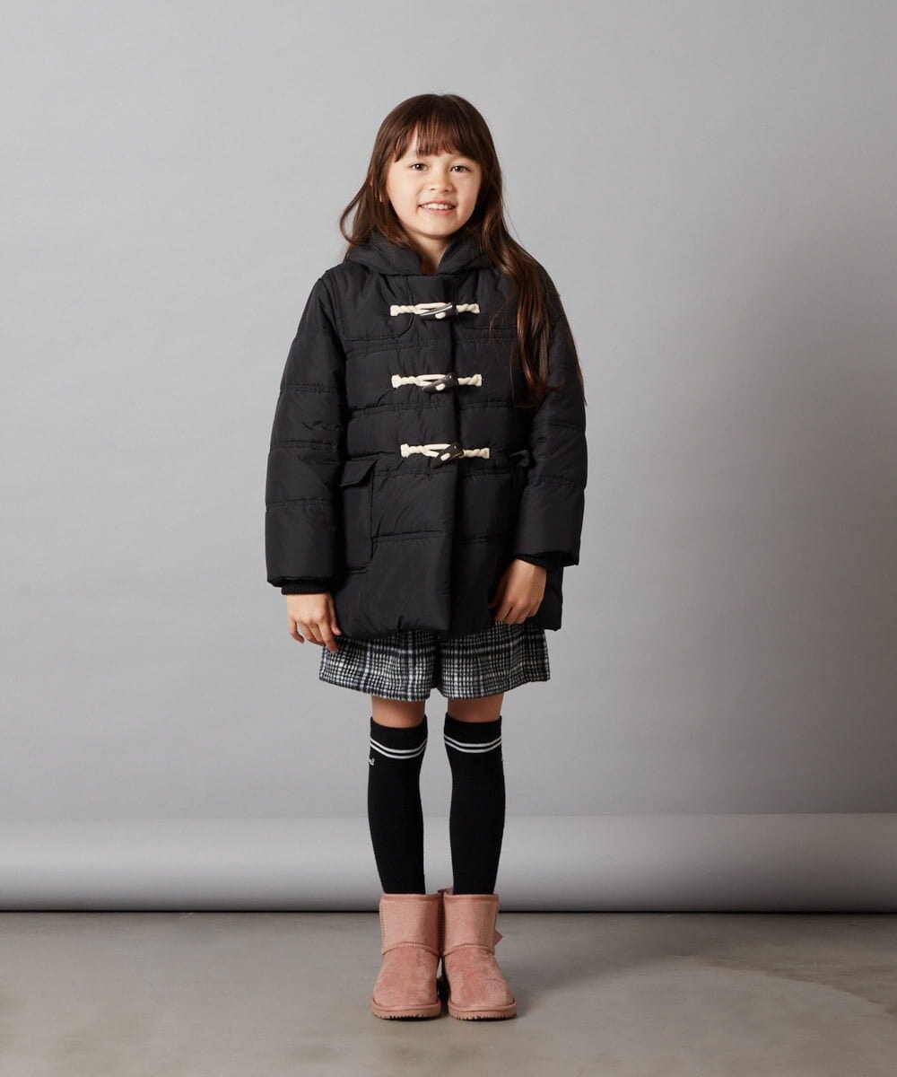KJUAW03079 a.v.v KIDS(アー・ヴェ・ヴェ) [140-150]中綿ダッフルコート ブラック