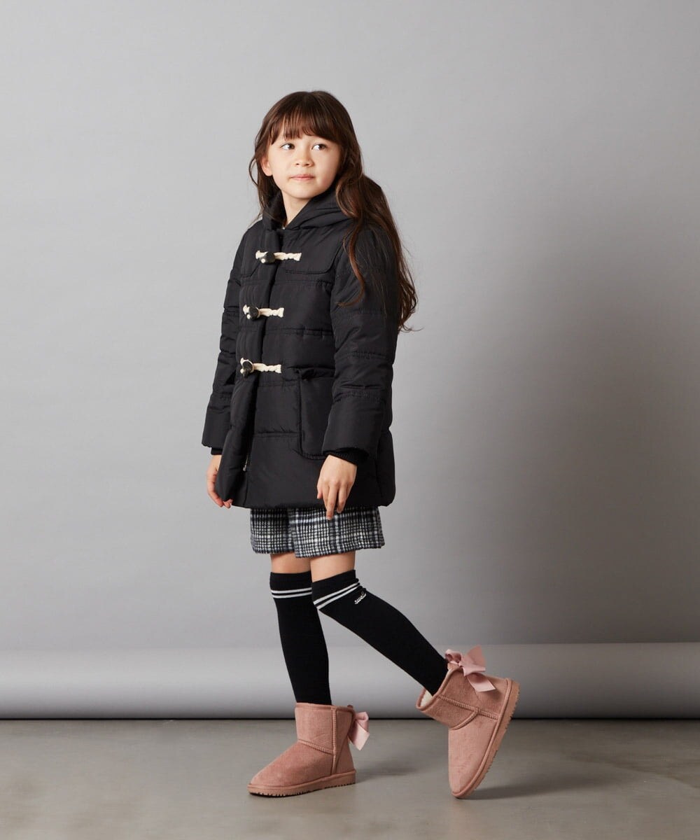 KJUAW03079 a.v.v KIDS(アー・ヴェ・ヴェ) [140-150]中綿ダッフルコート ブラック
