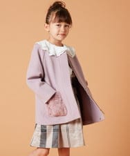KJUAW04079 a.v.v KIDS(アー・ヴェ・ヴェ) [140-150]【2WAY】ファーポケットAラインコート ベージュ