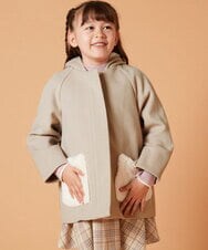KJUAW04079 a.v.v KIDS(アー・ヴェ・ヴェ) [140-150]【2WAY】ファーポケットAラインコート ベージュ