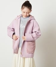 KJUAW04079 a.v.v KIDS(アー・ヴェ・ヴェ) [140-150]【2WAY】ファーポケットAラインコート ベージュ