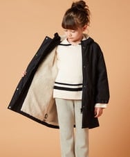 KJUAW05079 a.v.v KIDS(アー・ヴェ・ヴェ) [140-150]裏ボアモッズコート ブラック