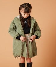 KJUAW05079 a.v.v KIDS(アー・ヴェ・ヴェ) [140-150]裏ボアモッズコート ブラック