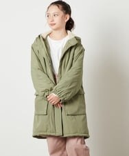KJUAW05079 a.v.v KIDS(アー・ヴェ・ヴェ) [140-150]裏ボアモッズコート ブラック