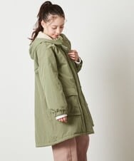 KJUAW05079 a.v.v KIDS(アー・ヴェ・ヴェ) [140-150]裏ボアモッズコート ブラック