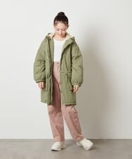 KJUAW05079 a.v.v KIDS(アー・ヴェ・ヴェ) [140-150]裏ボアモッズコート ブラック