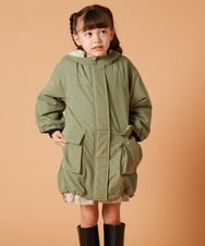 KJUAW05079 a.v.v KIDS(アー・ヴェ・ヴェ) [140-150]裏ボアモッズコート ブラック