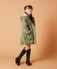 KJUAW05079 a.v.v KIDS(アー・ヴェ・ヴェ) [140-150]裏ボアモッズコート ブラック