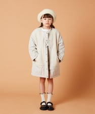 KJUAW06079 a.v.v KIDS(アー・ヴェ・ヴェ) [140-150]ボア切り替えキルティングコート アイボリー