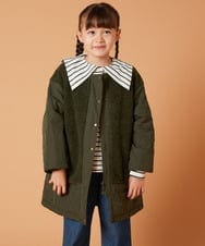 KJUAW06079 a.v.v KIDS(アー・ヴェ・ヴェ) [140-150]ボア切り替えキルティングコート アイボリー