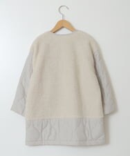 KJUAW06079 a.v.v KIDS(アー・ヴェ・ヴェ) [140-150]ボア切り替えキルティングコート アイボリー