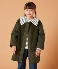 KJUAW06079 a.v.v KIDS(アー・ヴェ・ヴェ) [140-150]ボア切り替えキルティングコート アイボリー
