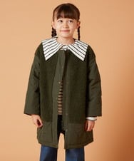 KJUAW06079 a.v.v KIDS(アー・ヴェ・ヴェ) [140-150]ボア切り替えキルティングコート アイボリー