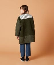 KJUAW06079 a.v.v KIDS(アー・ヴェ・ヴェ) [140-150]ボア切り替えキルティングコート アイボリー