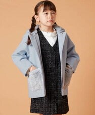 KJUAX04084 a.v.v KIDS(アー・ヴェ・ヴェ) [160]【2WAY】ファーポケットAラインコート ライトブルー