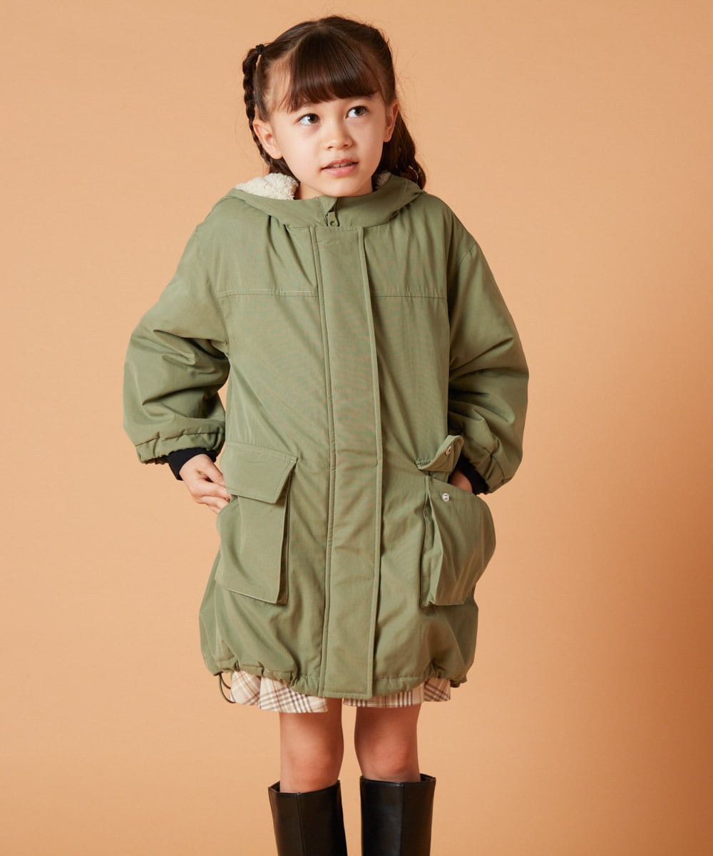 KJUAX05084 a.v.v KIDS(アー・ヴェ・ヴェ) [160]裏ボアモッズコート カーキ