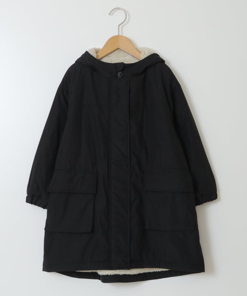 KJUAX05084 a.v.v KIDS(アー・ヴェ・ヴェ) [160]裏ボアモッズコート ブラック