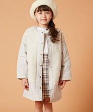 KJUAX06084 a.v.v KIDS(アー・ヴェ・ヴェ) [160]ボア切り替えキルティングコート カーキ