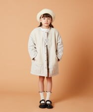 KJUAX06084 a.v.v KIDS(アー・ヴェ・ヴェ) [160]ボア切り替えキルティングコート カーキ