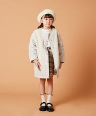 KJUAX06084 a.v.v KIDS(アー・ヴェ・ヴェ) [160]ボア切り替えキルティングコート カーキ
