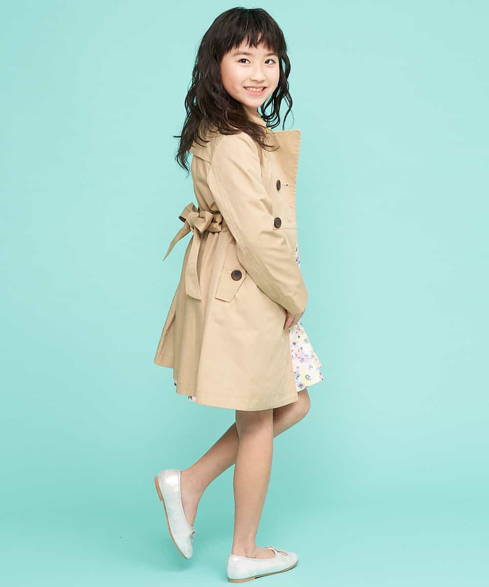 KJUDJ01069 a.v.v KIDS(アー・ヴェ・ヴェ) [100-130]【セレモニースタイル】ウエストリボントレンチコート[WEB限定サイズ] ベージュ
