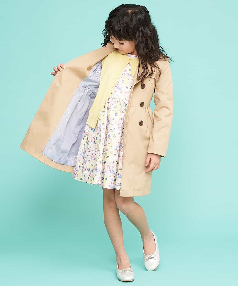 KJUDJ01069 a.v.v KIDS(アー・ヴェ・ヴェ) [100-130]【セレモニースタイル】ウエストリボントレンチコート[WEB限定サイズ] ベージュ